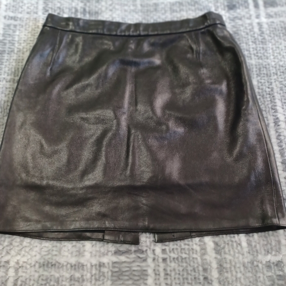 Boutique of Leathers Black leather skirt Sz 10 - Picture 2 of 14